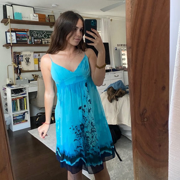 Blue Silk BCBG Dress - Picture 3 of 12